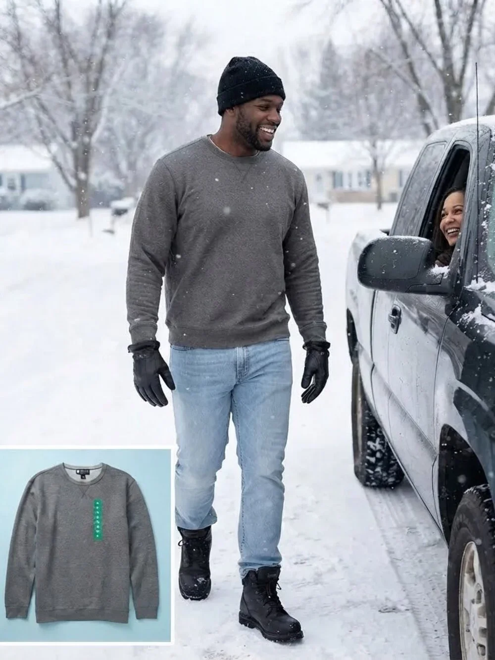 Island Sands- Reversible Gray Crewneck Sweatshirt - Size XL